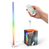 Lampa stojąca podłogowa Smartled biała zintegrowane LED 150 cm z pilotem