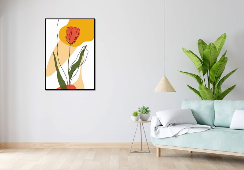 Plakat 68x98cm Przerysowany Tulipan zdjęcie 4