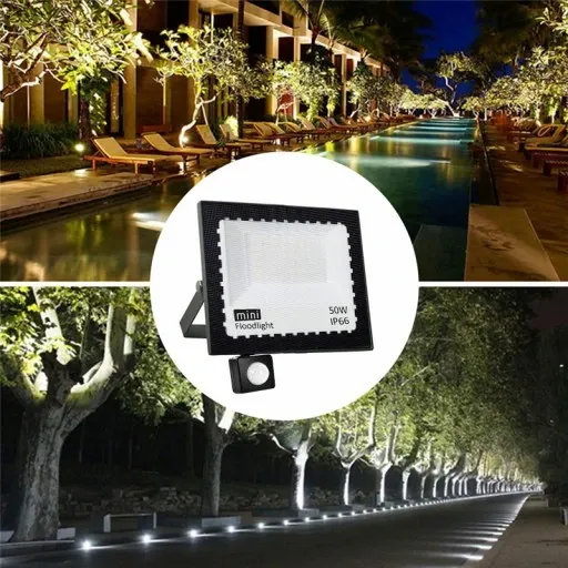 HALOGEN LED 50W NAŚWIETLACZ SLIM CZUJNIK RUCHU ZEWNĘTRZNY DO MAGAZYNU zdjęcie 11