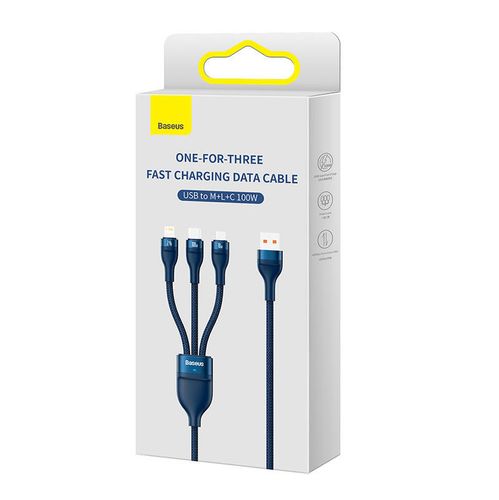 kabel usb 3w1 baseus flash series, usb-c + micro usb + lightning na Arena.pl
