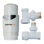 Zestaw termostatyczny kątowy biały