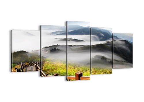 Obraz Na Płótnie - Góry Droga Mgła - 160X85 Cm - Ea160X85-2444 na Arena.pl