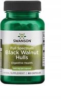 SWANSON Black Walnut Hulls 500 mg 60 kapsułek ŁUSKI Czarny orzech