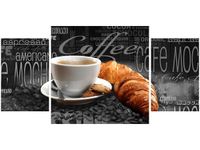 80X40CM CZARNA KAWA TRÓJ OBRAZ