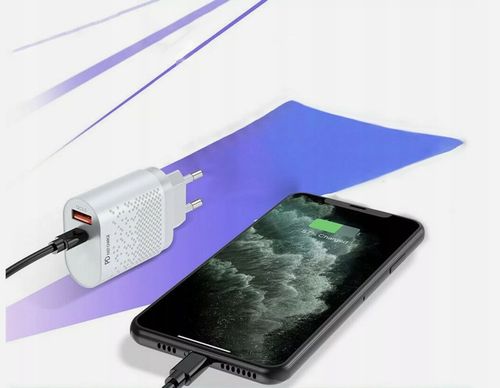 ZESTAW | SZYBKA ŁADOWARKA SIECIOWA USB TYPE-C + KABEL TYPE C | PD20W 3000mA na Arena.pl