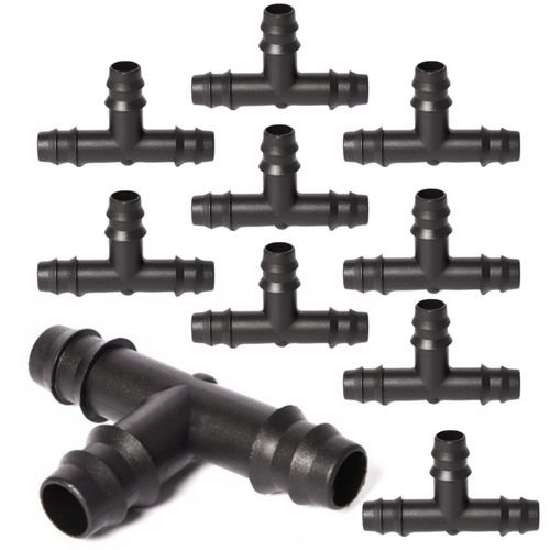ZESTAW 10X TRÓJNIK ŁĄCZNIK DO LINII KROPLUJĄCEJ WĘŻY RUR WCISKANY WTYK ∅16 na Arena.pl