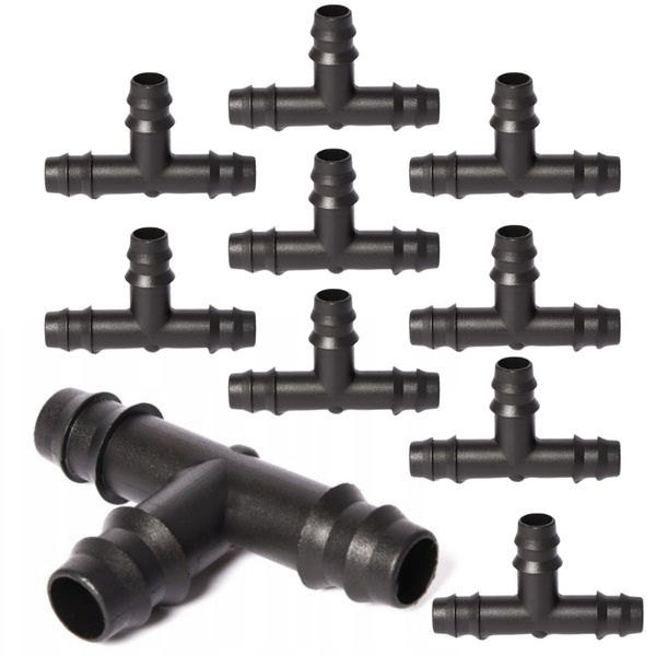 ZESTAW 10X TRÓJNIK ŁĄCZNIK DO LINII KROPLUJĄCEJ WĘŻY RUR WCISKANY WTYK ∅16 zdjęcie 1