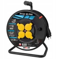 POLSKI PRZEDŁUŻACZ BĘBNOWY NA BĘBNIE KABEL 30M 3x2,5 H05VV-F OWY