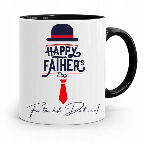 Kubek Czarny Na Dzień Ojca Happy Father's Day Z Nadrukiem Ze Zdjęciem na Arena.pl