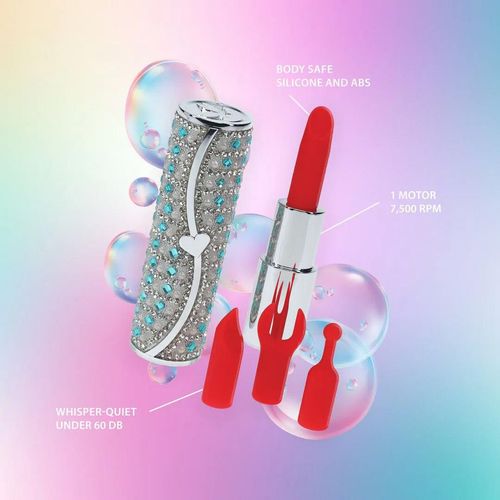 Tiffany - Lipstick Vibrator With 4 Attachments - Blue na Arena.pl