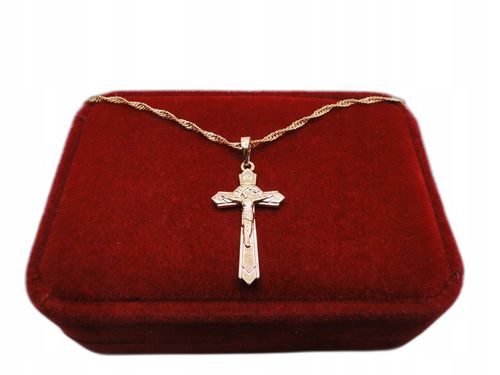 Złoty łańcuszek stal chirurgiczna z krzyżykiem na Arena.pl