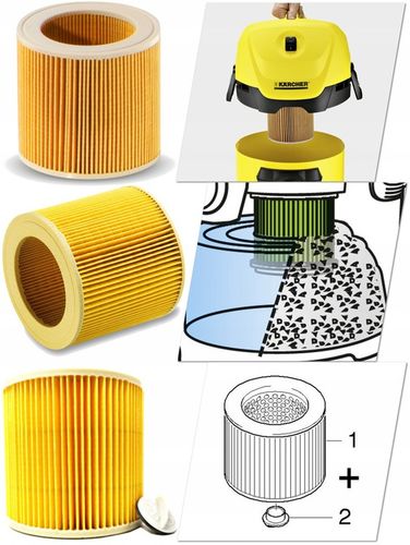 3x FILTR PUREY DO ODKURZACZA KARCHER WD2 WD3 KWD3 MV2 MV3 SE4 SE4001 na Arena.pl