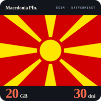 Karta eSIM Internet Macedonia Płn. 20 GB na 30 dni - bez rejestracji