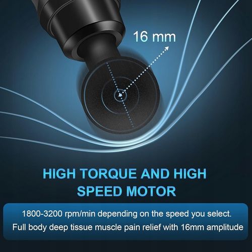 PISTOLET DO MASAŻU MASAŻER DO PLECÓW CIAŁA MASSAGE GUN 30 PRĘDKOŚCI 10 GŁOW na Arena.pl