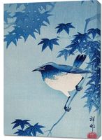 Obraz 70x100cm Robin on a Maple Branch, Koson Japoński Vintage do Salonu