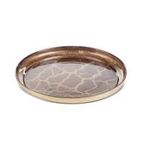 Patera dekoracyjna ze szkła SUZI 21X2 złota + brązowa