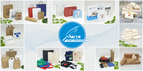 Torba papierowa biała z nadrukiem 100 sztuk 24/25 x 11 x 32 cm na Arena.pl