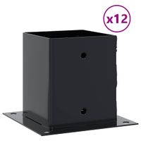 Podstawy słupków kwadratowe 12 szt. Antracyt 101x101 mm