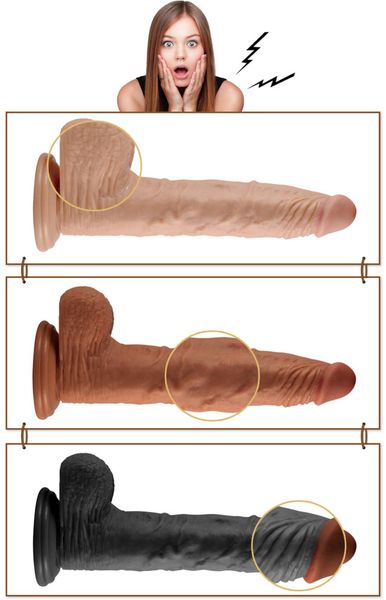 9.5'' Real Extreme Vibrating Dildo Flesh zdjęcie 4