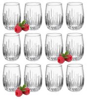 Komplet zestaw 12 szklanek do napojów wody drinków 370 ml ryflowany wz. 1