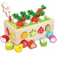 DREWNIANY SORTER DLA DZIECI ROBACZKI MARCHEWKI MAGNETYCZNE