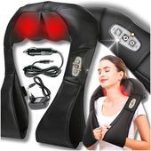 MASAŻER do Szyi Karku Pleców Pas Masujący Shiatsu PRO Podgrzewany Czarny