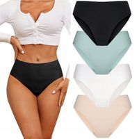 4x Damskie MAJTKI Figi BEZSZWOWE WYSOKI STAN MODELUJĄCE NIEWIDOCZNE #XL