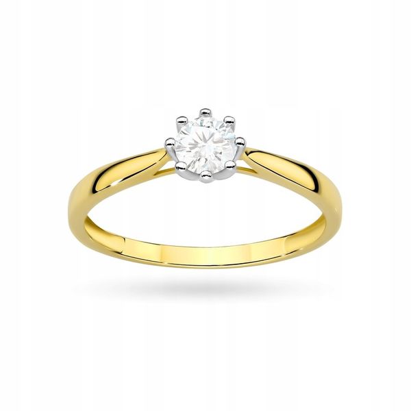 PIĘKNY ZŁOTY PIERŚCIONEK pr. 333 z Cyrkonią Zaręczynowy r.13 8k zdjęcie 2