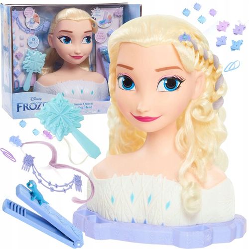 DUŻA LALKA GŁOWA DO CZESANIA STYLIZACJI WŁOSÓW KRAINA LODU FROZEN ELSA ELZA na Arena.pl