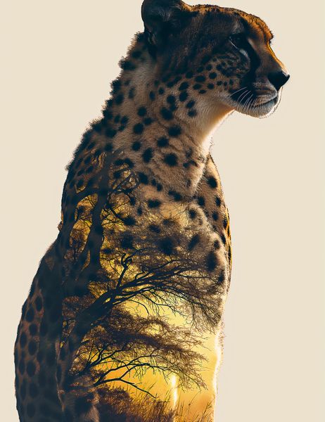 Plakat 50x65cm Gepard Duch Sawanny zdjęcie 1
