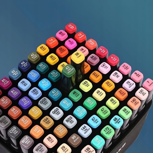 MARKERY ALKOHOLOWE FLAMASTRY MAZAKI PISAKI DWUSTRONNE ZESTAW 80 SZT + TORBA na Arena.pl