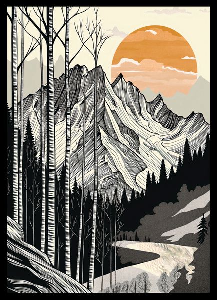 Plakat 29,7x42cm Drzeworys Górski zdjęcie 2