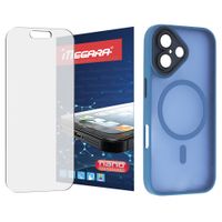 szkło hybrydowe do iphone 17 + magsafe etui niebieskie tpu