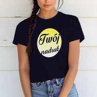 Damska bawełniana koszulka z Twoim nadrukiem - granatowa M