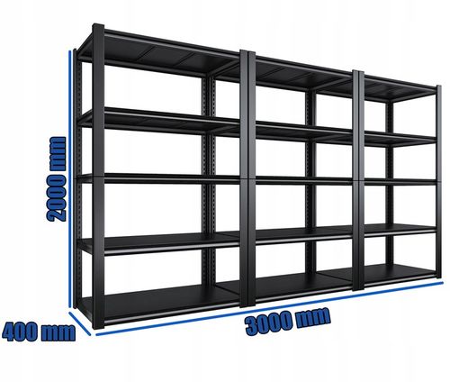 REGAŁ METALOWY MAGAZYNOWY 200x300x40 5 półek do garażu piwnicy biura na Arena.pl