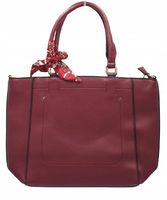Erick Style - duża klasyczna torebka shopper czerwony bordowy A3539