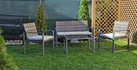 ZESTAW MEBLI DO OGRODU TARAS 2x FOTEL STÓŁ SOFA