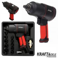 Klucz udarowy pneumatyczny 1/2"""" 1900nm 7500 rpm 17 elementów KD1433