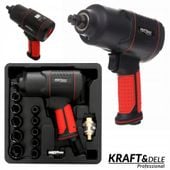 Klucz udarowy pneumatyczny 1/2"""" 1900nm 7500 rpm 17 elementów KD1433