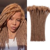 Dredy z włosów naturalnych 30 cm brązowe 60 pasemek handmade Huarisi