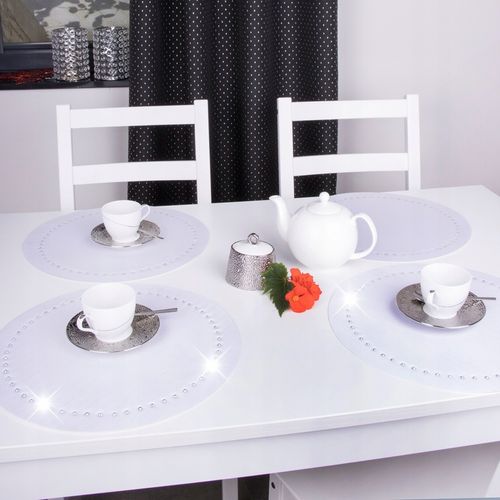 Podkładka dekoracyjna GLAMOUR koło 40 cm czarna srebro na Arena.pl