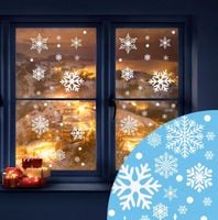 MOCNE DEKORACYJNE OZDOBNE ŚWIĄTECZNE NAKLEJKI ŚNIEŻYNKI NA SZYBE