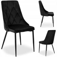 KRZESŁO TAPICEROWANE WELUROWE NOWOCZESNE LOFTOWE CZARNE METALOWE NOGI
