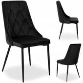 KRZESŁO TAPICEROWANE WELUROWE NOWOCZESNE LOFTOWE CZARNE METALOWE NOGI