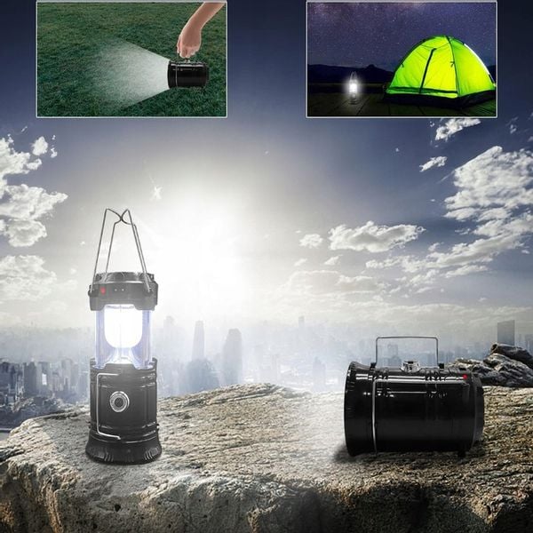 Lampa Solarna LED Latarka Turystyczna Biwakowa Akumulatorowa USB Powerbank zdjęcie 10