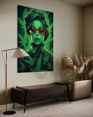 2 x Obraz 90x60 marihuana zioło konopie kobieta art