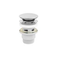 KOREK CLICK-CLACK ABS, Z PRZELOTEM, DUŻY GRZYBEK, CHROM - H/SC-B1-029