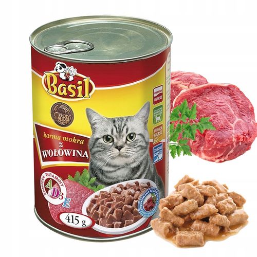 Basil KARMA dla KOTA puszka 415g 24szt MIX SMAKÓW ( 3x8sztuk ) na Arena.pl