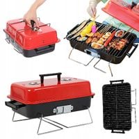 Grill węglowy składany turystyczny z pokrywą BBQ walizka przenośny kompakt