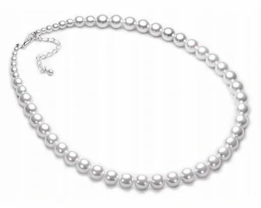 Perły Białe Naszyjnik Klasyczny Perełki Szklane 50cm Z Pereł Jablonex Modny zdjęcie 1